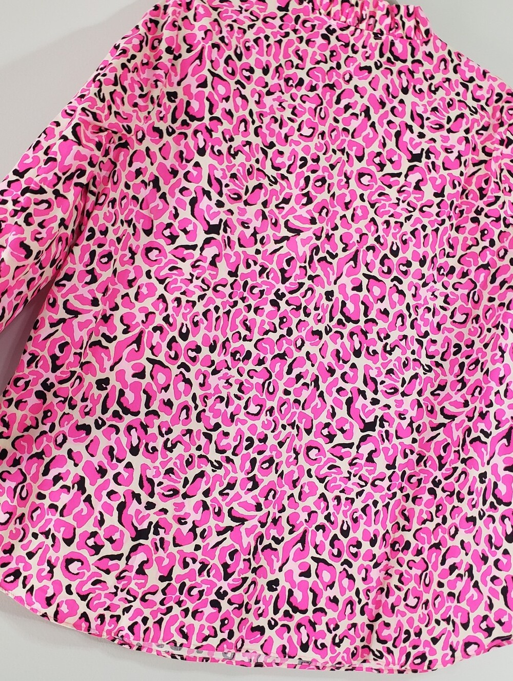 Lily Pulitzer Sherida Pink Leopard Print Blouse Top Women Large Cotton Coastal - Picture 6 of 11